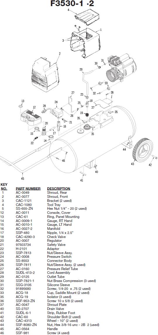 Devilbiss F3530 Compressor Breakdown